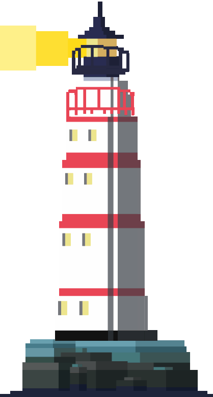 Animated lighthouse motif
